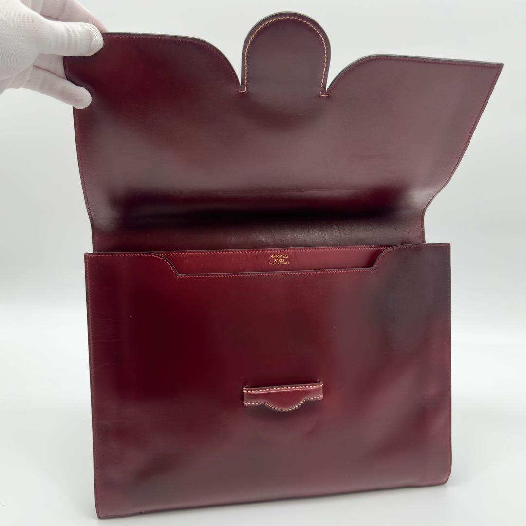 Hermes Faco Clutch Burgundy — view 7