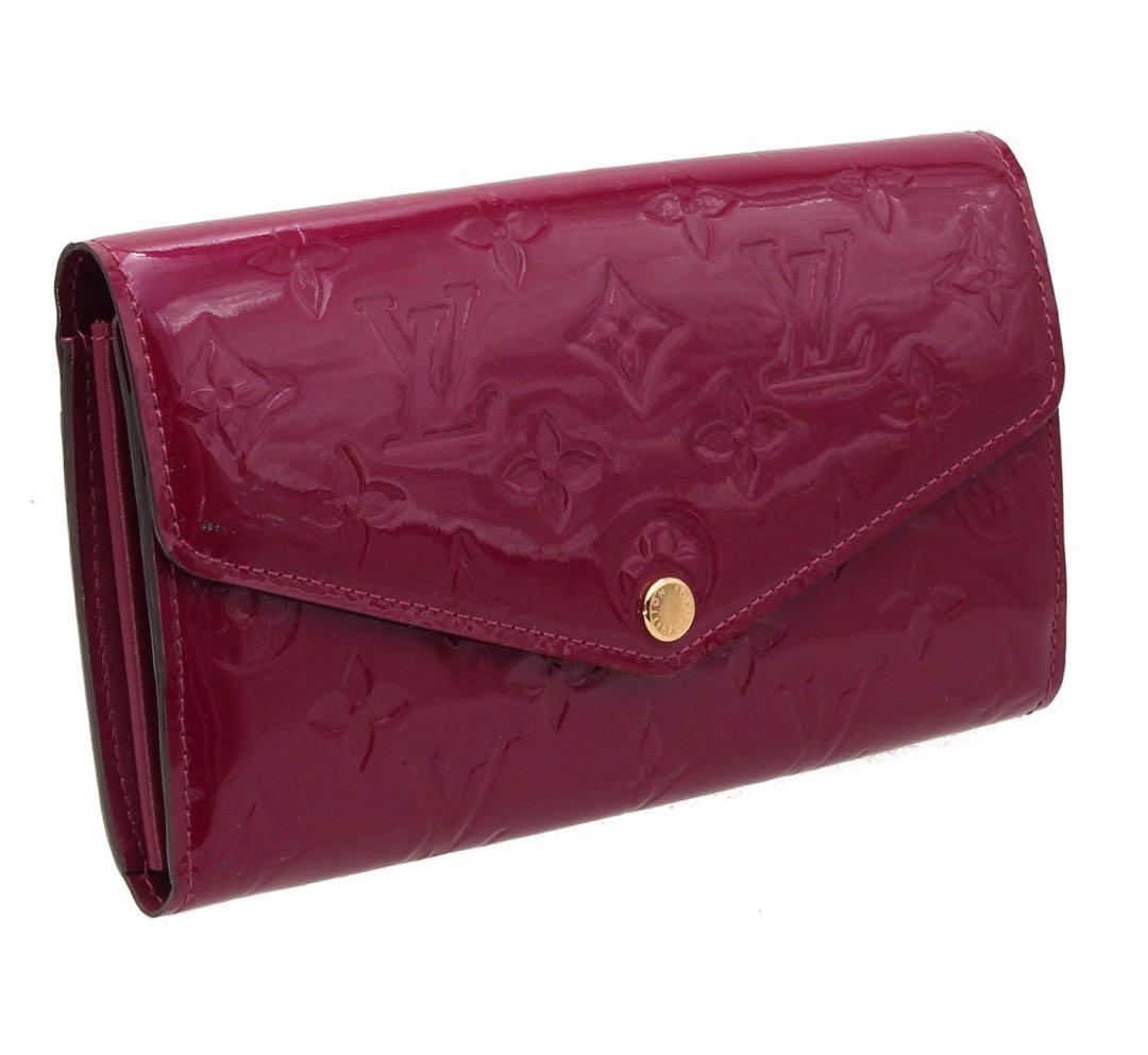 Brand New Louis Vuitton Monogram Vernis Magenta Folded Long Wallet