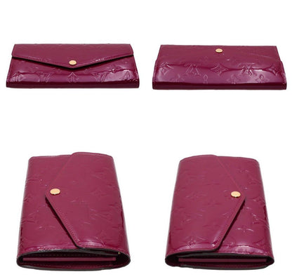 Brand New Louis Vuitton Monogram Vernis Magenta Folded Long Wallet