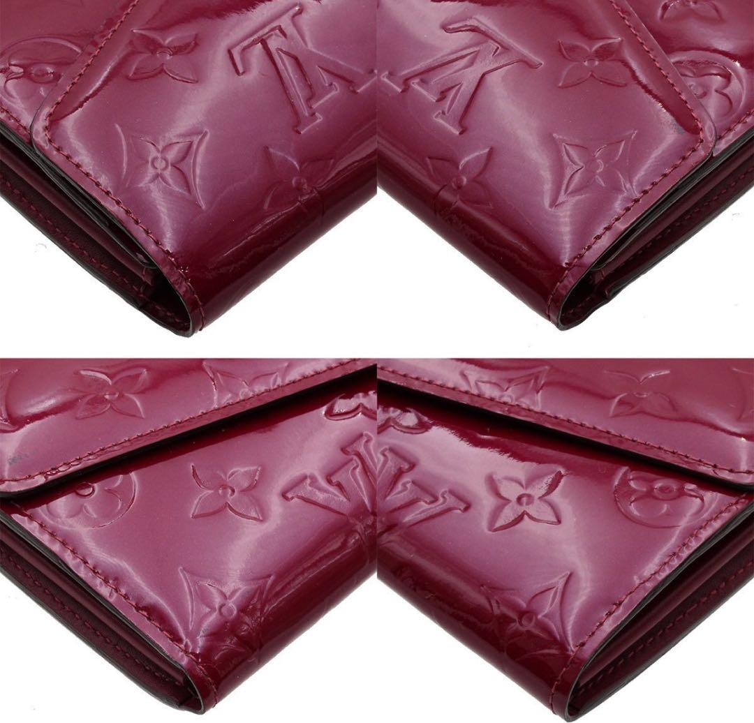 Brand New Louis Vuitton Monogram Vernis Magenta Folded Long Wallet