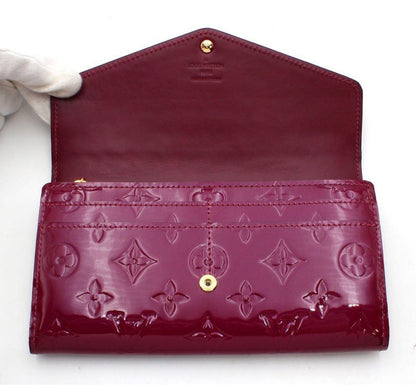 Brand New Louis Vuitton Monogram Vernis Magenta Folded Long Wallet