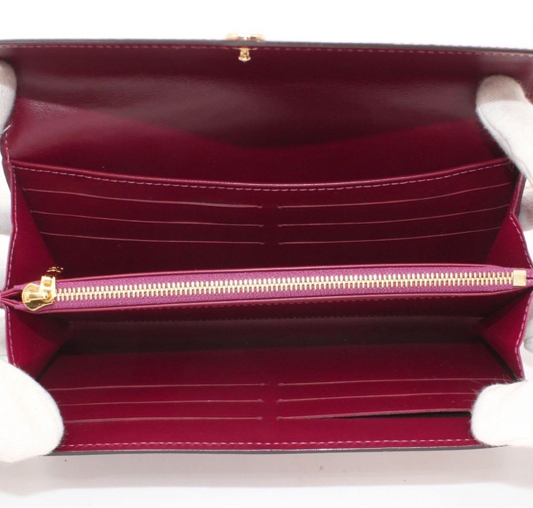 Brand New Louis Vuitton Monogram Vernis Magenta Folded Long Wallet