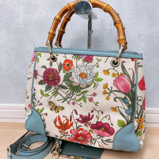Gucci Bamboo 2-Way Handbag Leather