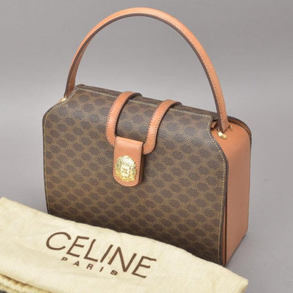 Celine Macadam Pattern Handbag Leather Brown