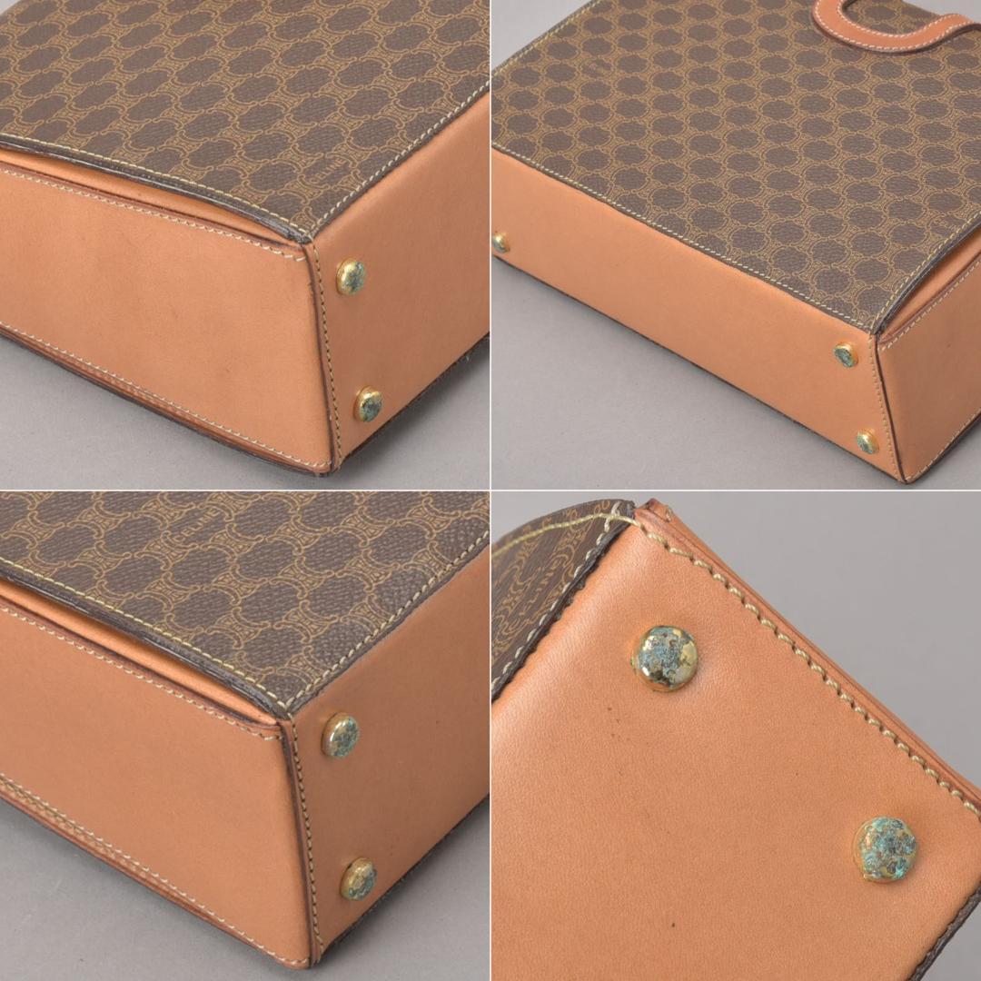 Celine Macadam Pattern Handbag Leather Brown