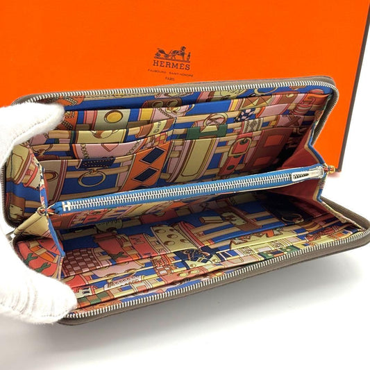 Hermes Wallet Azap Long Silk'in Etoupe Greige