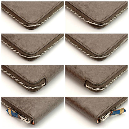 Hermes Wallet Azap Long Silk'in Etoupe Greige — view 6