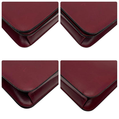 Chanel Leather CC Logo Chain Shoulder Bag Bordeaux Red — view 5