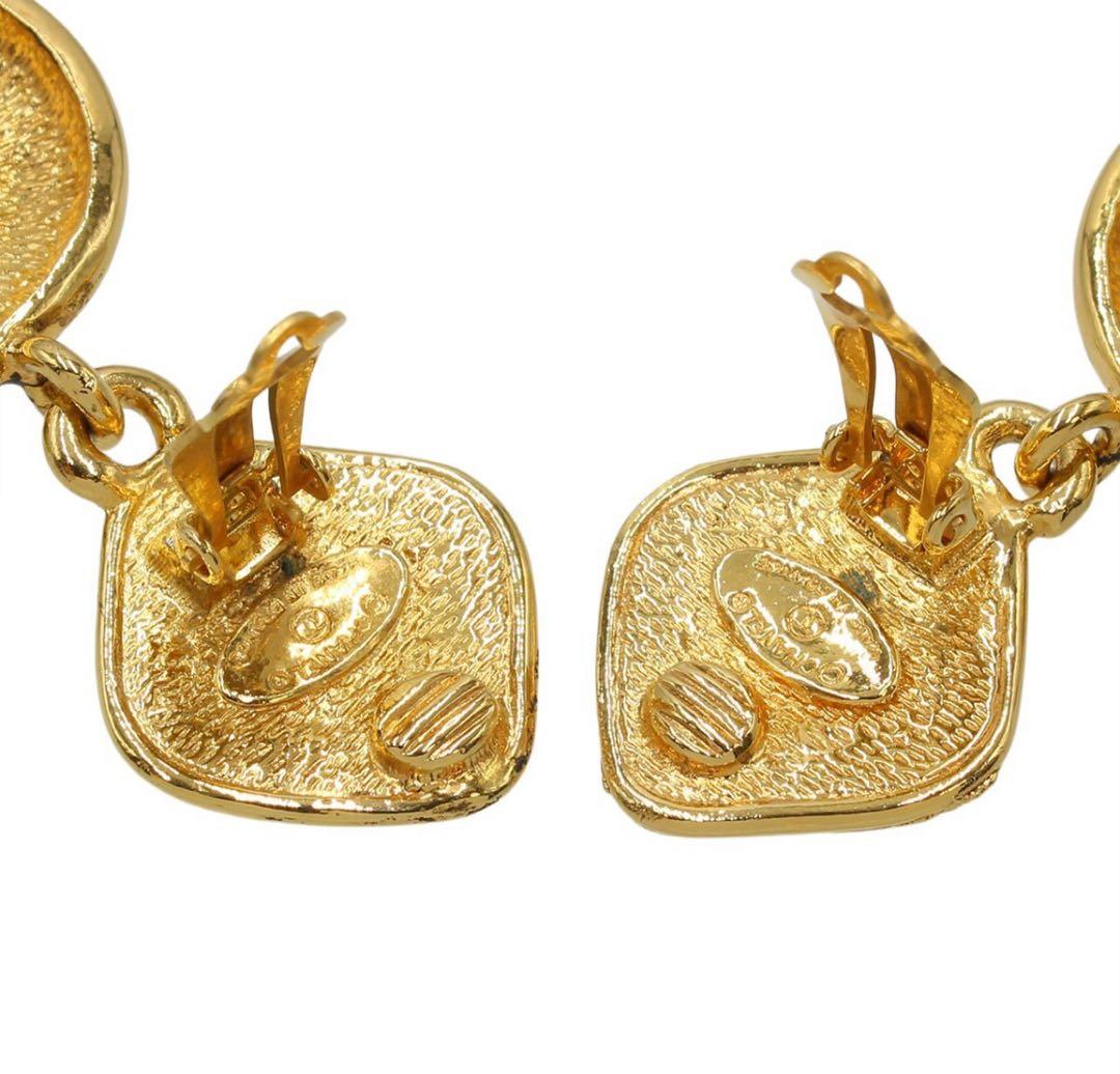 Chanel Coco Mark Rhombus X Round Swing Earrings