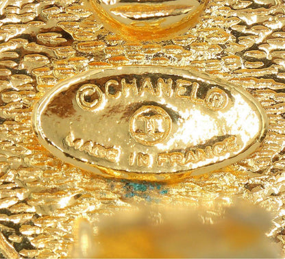 Chanel Coco Mark Rhombus X Round Swing Earrings