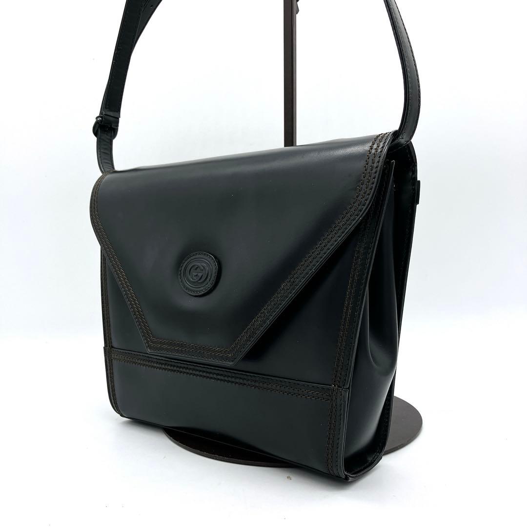 Gucci Shoulder Bag None Fabric Leather Black