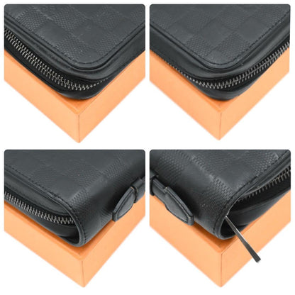 Louis Vuitton Damier Infini Zippy XL Onyx Wallet Black — view 8