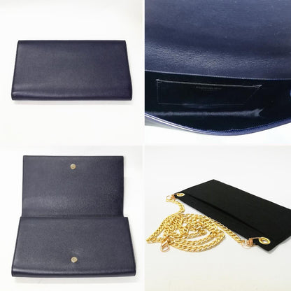 Saint Laurent Clutch Leather Blue Gold — view 4