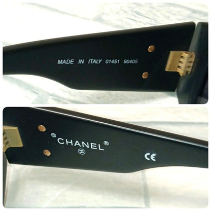 Chanel Sunglasses Black Gold CC Logo Wellington Eyewear — view 4