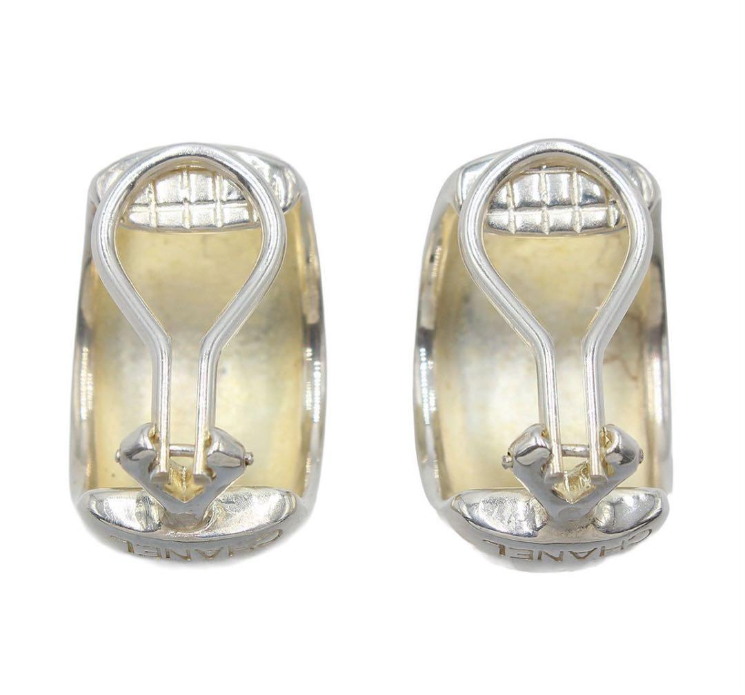 Chanel Sv925 Logo Dome Earrings