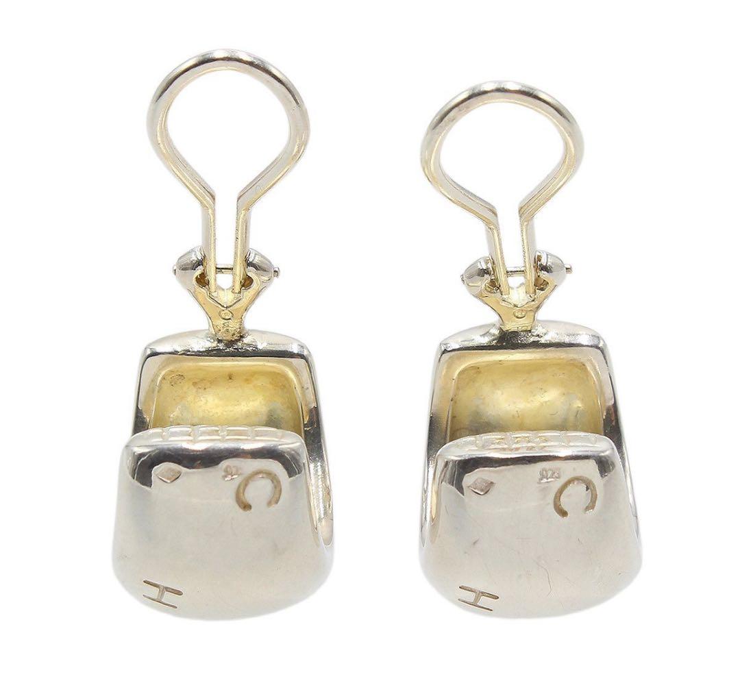 Chanel Sv925 Logo Dome Earrings