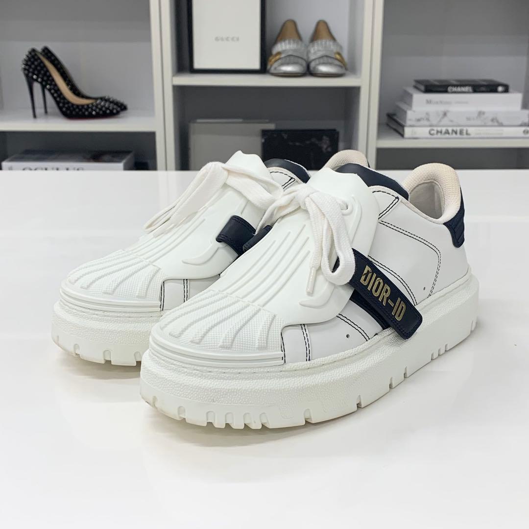 Dior Id Logo Leather Rubber Sneakers — view 3
