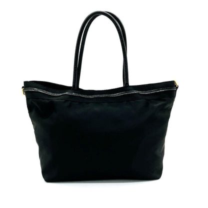 Deca Logo Prada 2-way Bag Logo Hardware Gold Hardware Black