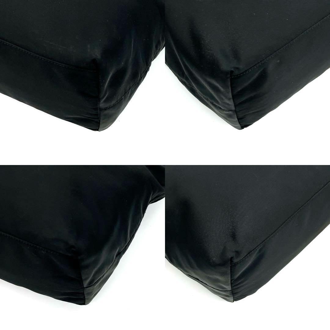 Deca Logo Prada 2-way Bag Logo Hardware Gold Hardware Black