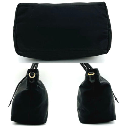 Deca Logo Prada 2-way Bag Logo Hardware Gold Hardware Black