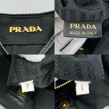 Deca Logo Prada 2-way Bag Logo Hardware Gold Hardware Black