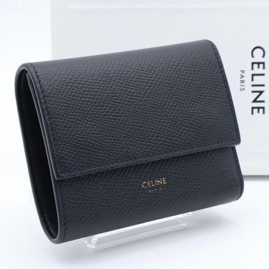 Celine Trifold Tri Foldwallet Black Wallet