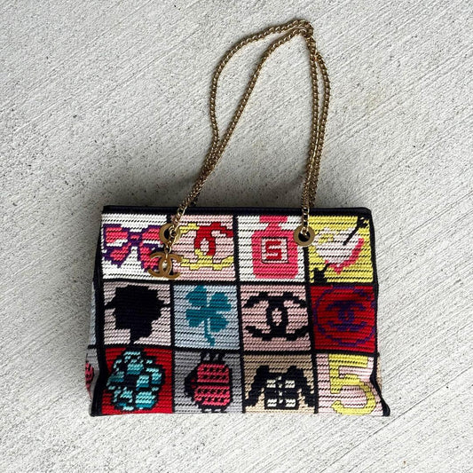 Chanel Precious Symbol Needle Point Multicolor Bag