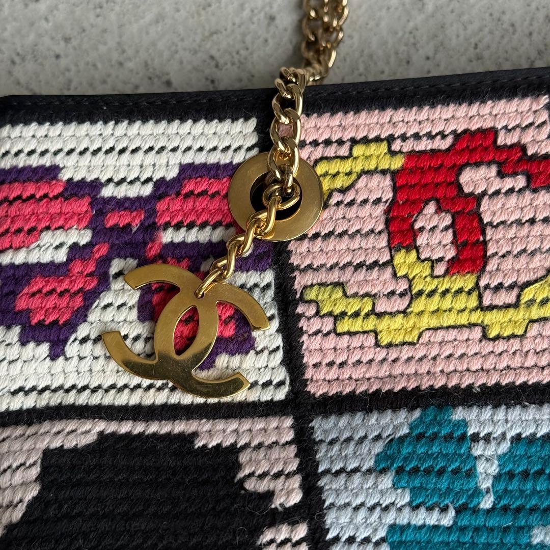 Chanel Precious Symbol Needle Point Multicolor Bag — view 5