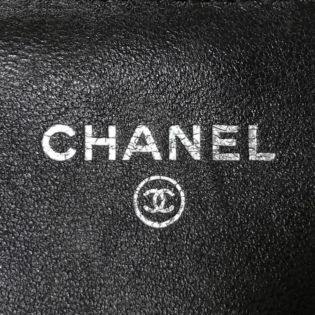 Chanel Lambskin Quilted Wallet Black Silver — view 5