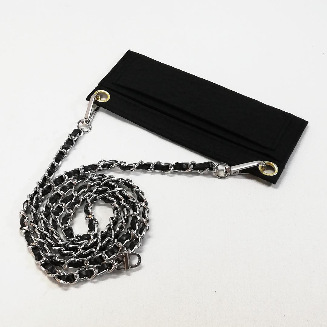 Chanel Lambskin Quilted Wallet Black Silver — view 6
