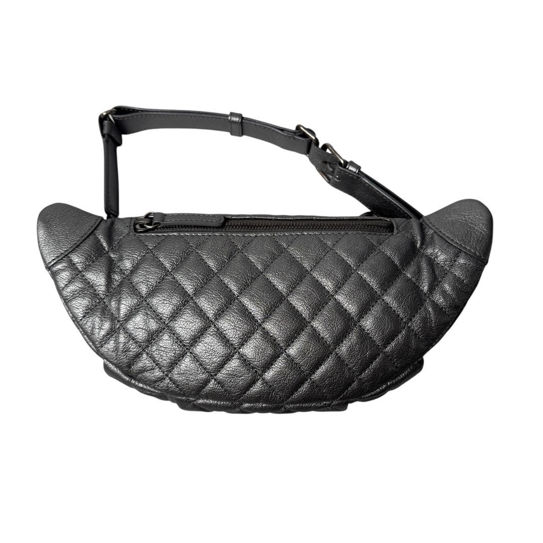 Chanel Waist Bag Silver Leather No 19