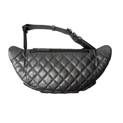 Chanel Waist Bag Silver Leather No 19