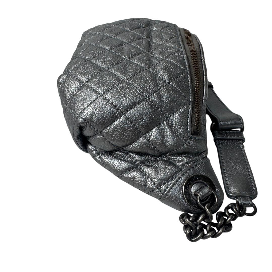 Chanel Waist Bag Silver Leather No 19