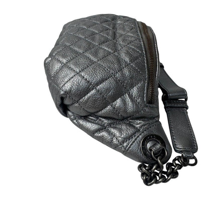 Chanel Waist Bag Silver Leather No 19