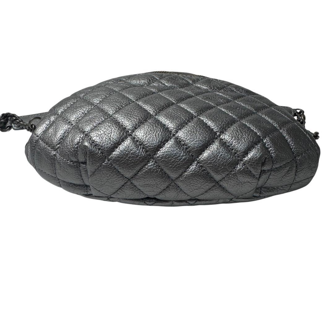 Chanel Waist Bag Silver Leather No 19