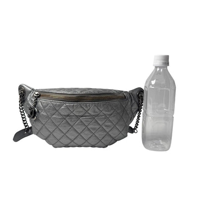 Chanel Waist Bag Silver Leather No 19