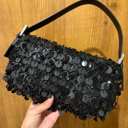 Fendi Baguette Shoulder Bag Sequin Black — view 6