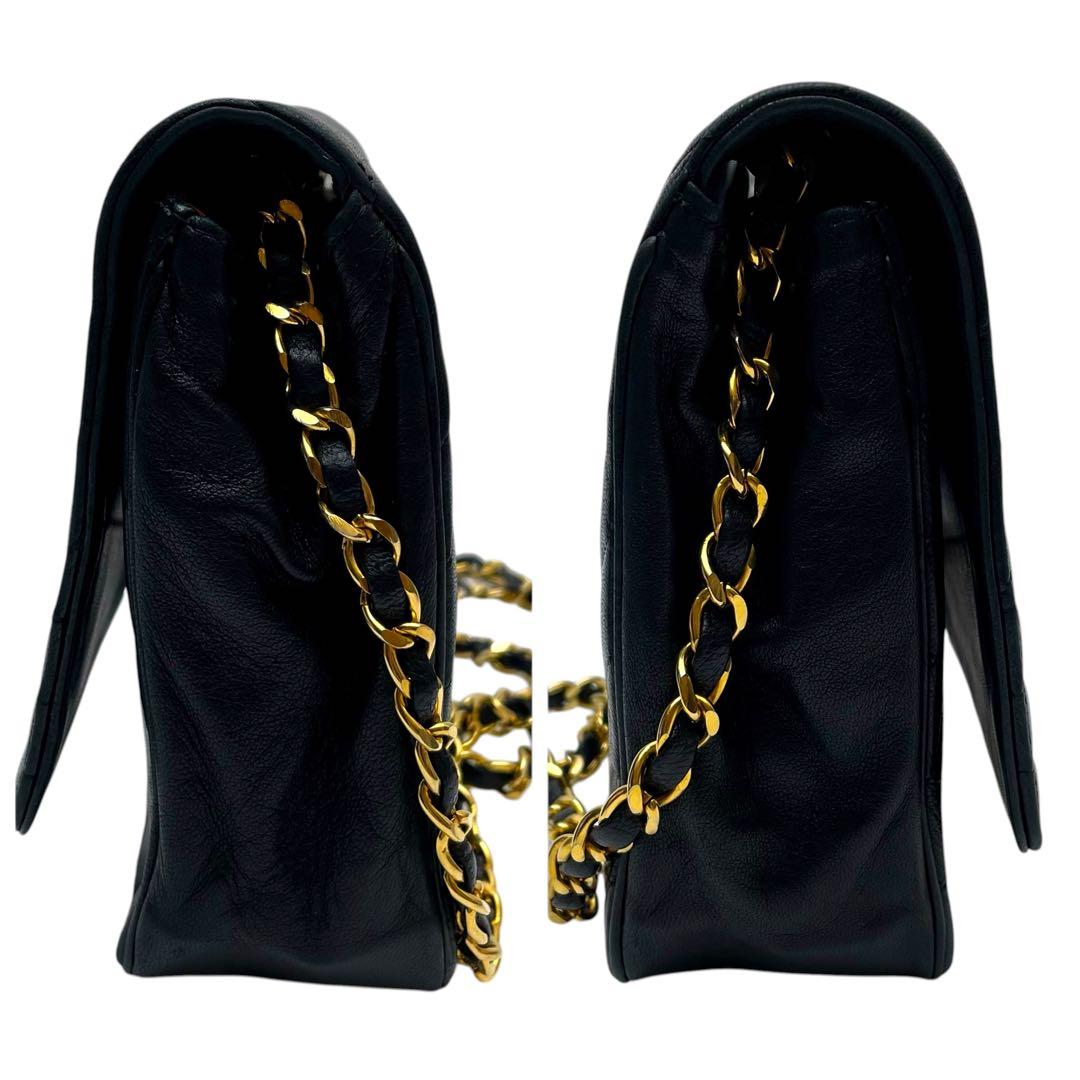 Chanel Lambskin Diagonal Stitch Chain Shoulder Bag CC Logo — view 2