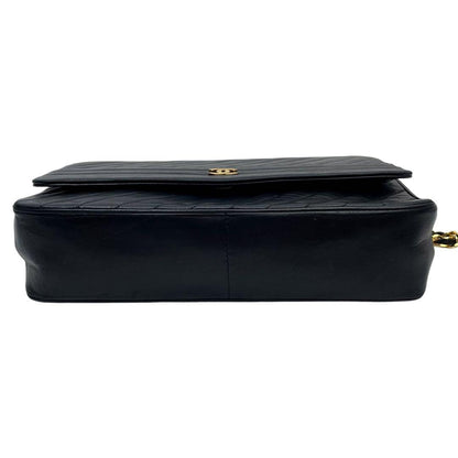 Chanel Lambskin Diagonal Stitch Chain Shoulder Bag CC Logo — view 3
