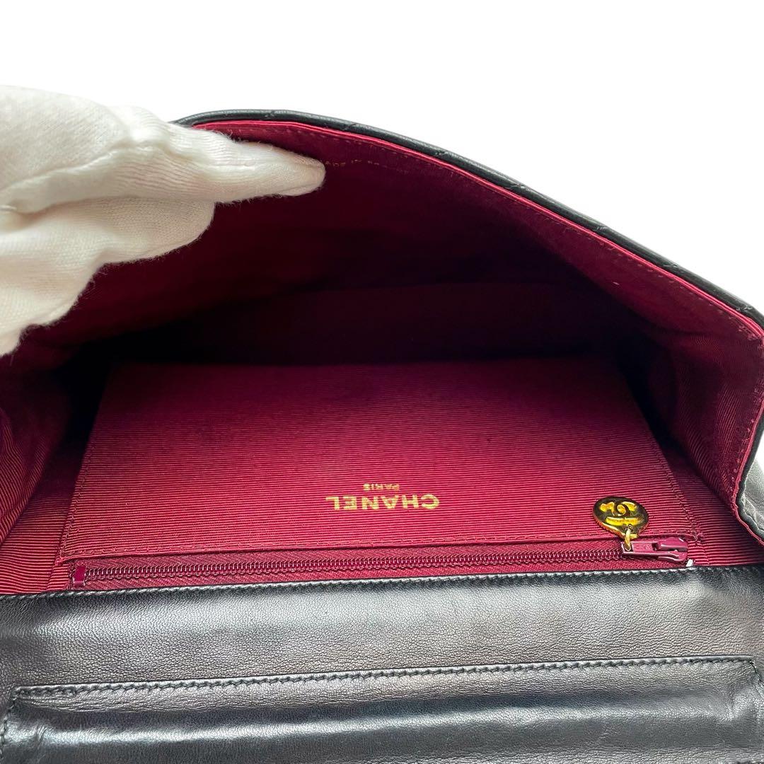 Chanel Lambskin Diagonal Stitch Chain Shoulder Bag CC Logo — view 7