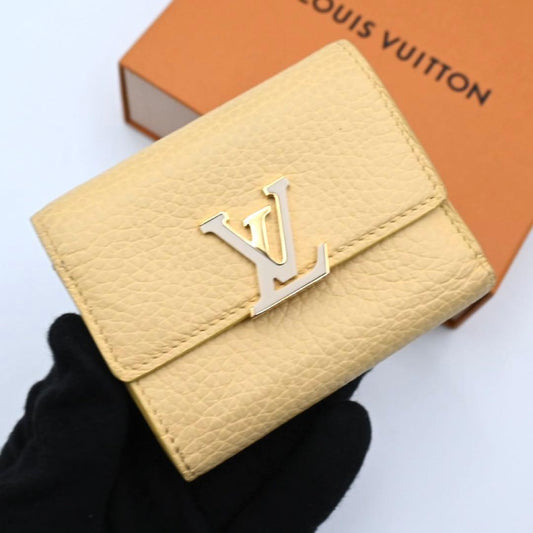 Louis Vuitton Taurillon Capucines XS Yellow Trifold Wallet Limited Compact
