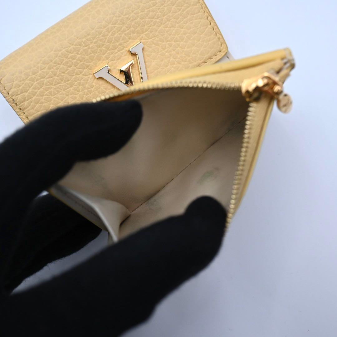 Louis Vuitton Taurillon Capucines XS Yellow Trifold Wallet Limited Compact — view 5