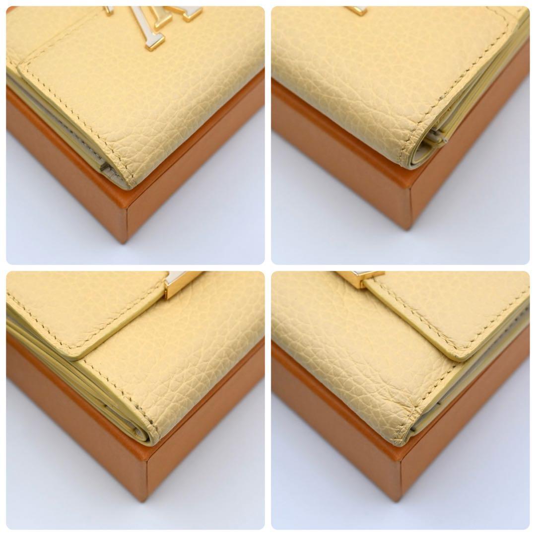 Louis Vuitton Taurillon Capucines XS Yellow Trifold Wallet Limited Compact — view 7