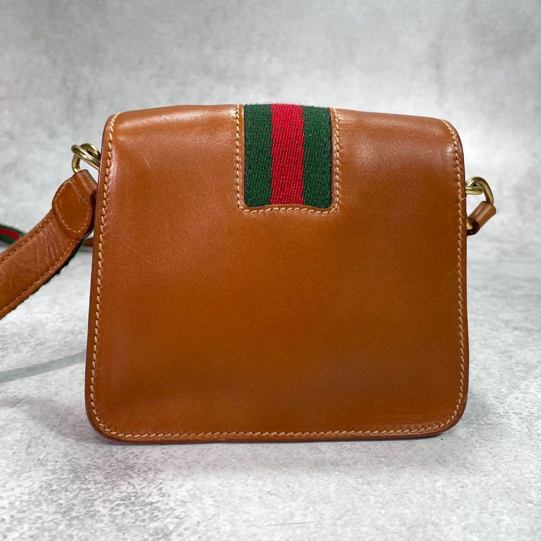 Gucci Sherry Line Shoulder Bag Brown Leather — view 3