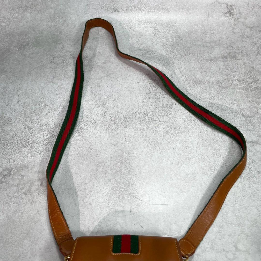 Gucci Sherry Line Shoulder Bag Brown Leather — view 4