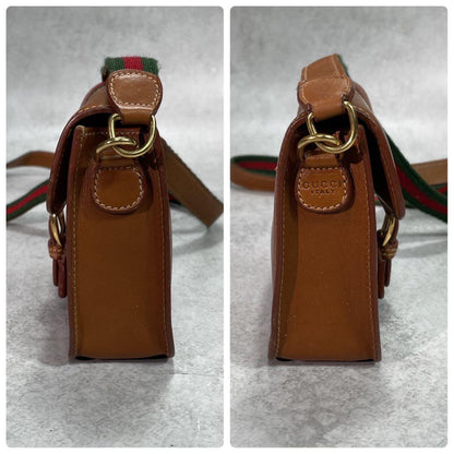 Gucci Sherry Line Shoulder Bag Brown Leather — view 6