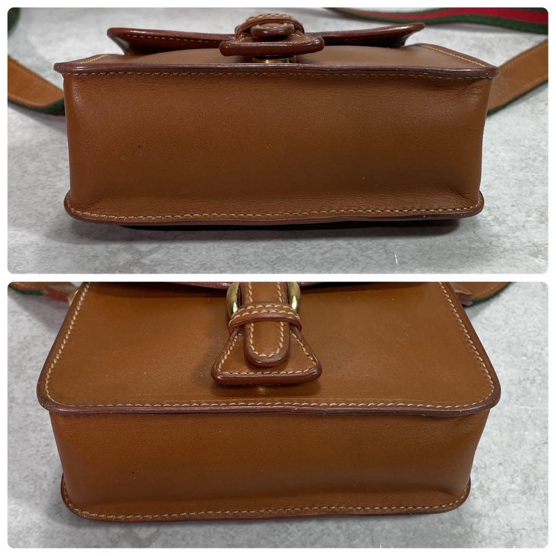 Gucci Sherry Line Shoulder Bag Brown Leather — view 7