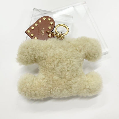 Celine Triomphe Pom Charm Dog Beige Keychain — view 2