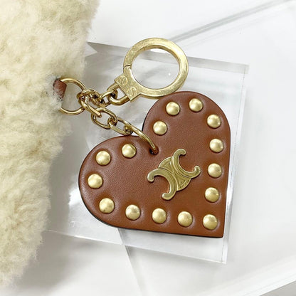 Celine Triomphe Pom Charm Dog Beige Keychain — view 3