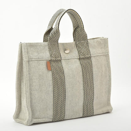 Hermes New Fourre Tout PM Handbag Canvas Gray Black